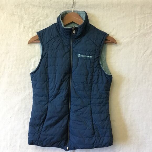 Free Country Blue Reversible Vest - Picture 1 of 12